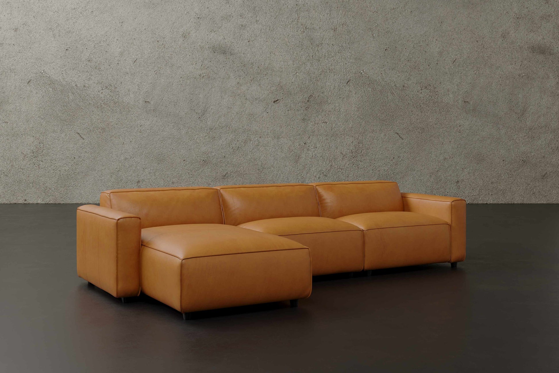 Allodi Full-aniline Leather Modular Sectional Sofa with Feather-Filled