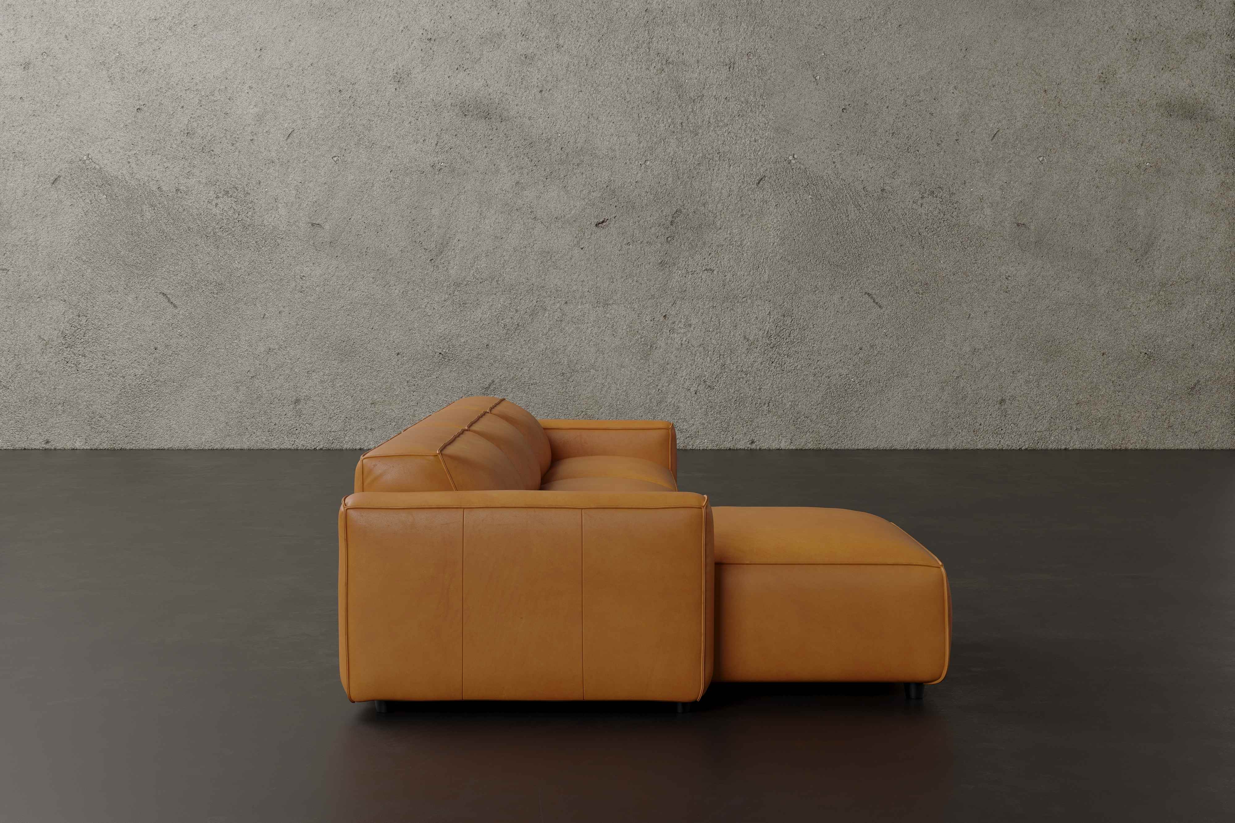 Allodi Full-aniline Leather Modular Sectional Sofa with Feather-Filled