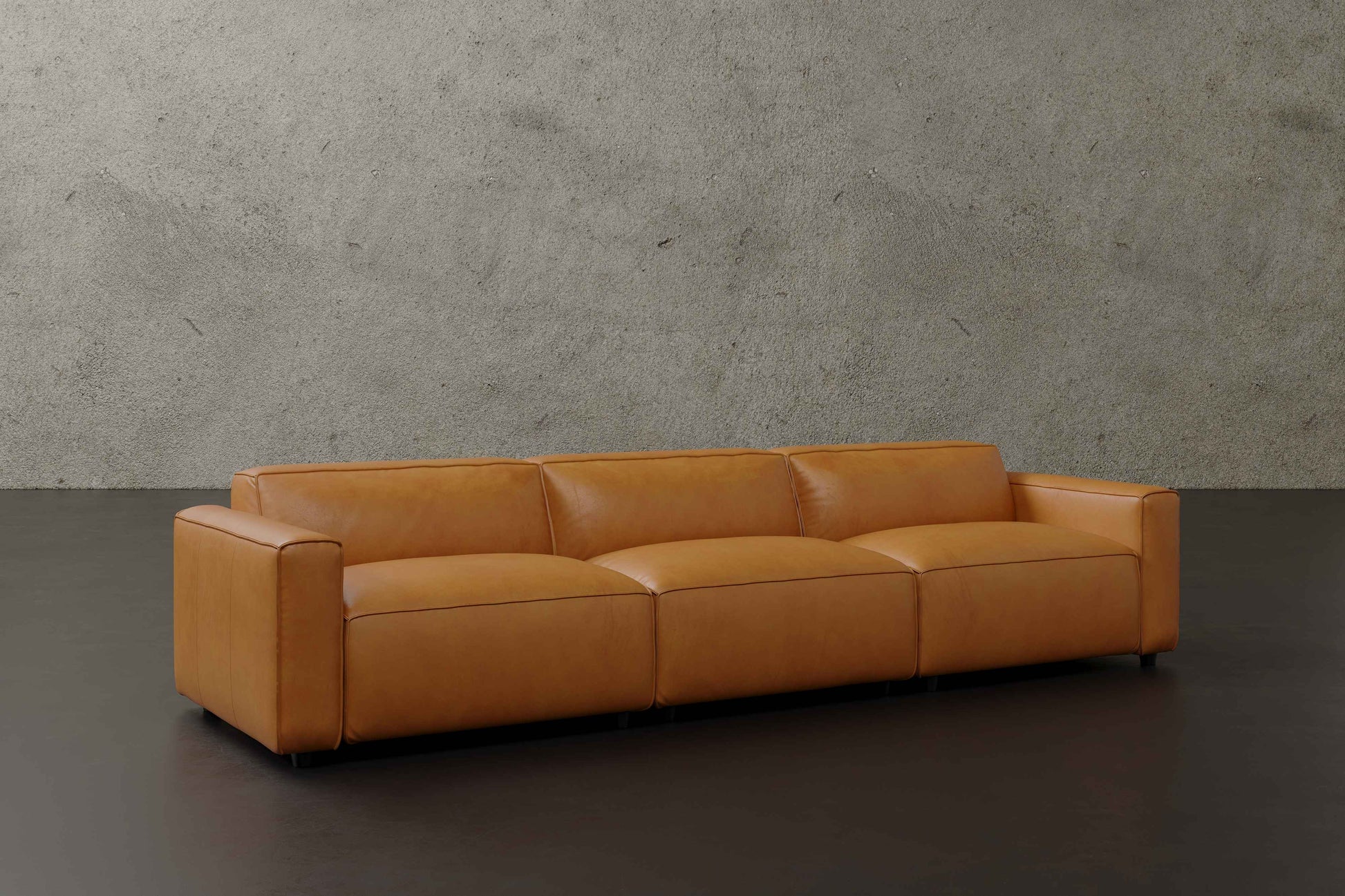 Allodi Full-aniline Leather Modular Sofa with feather-filled
