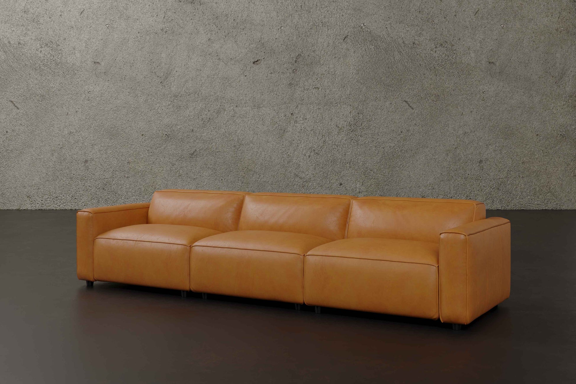 Allodi Full-aniline Leather Modular Sofa with feather-filled