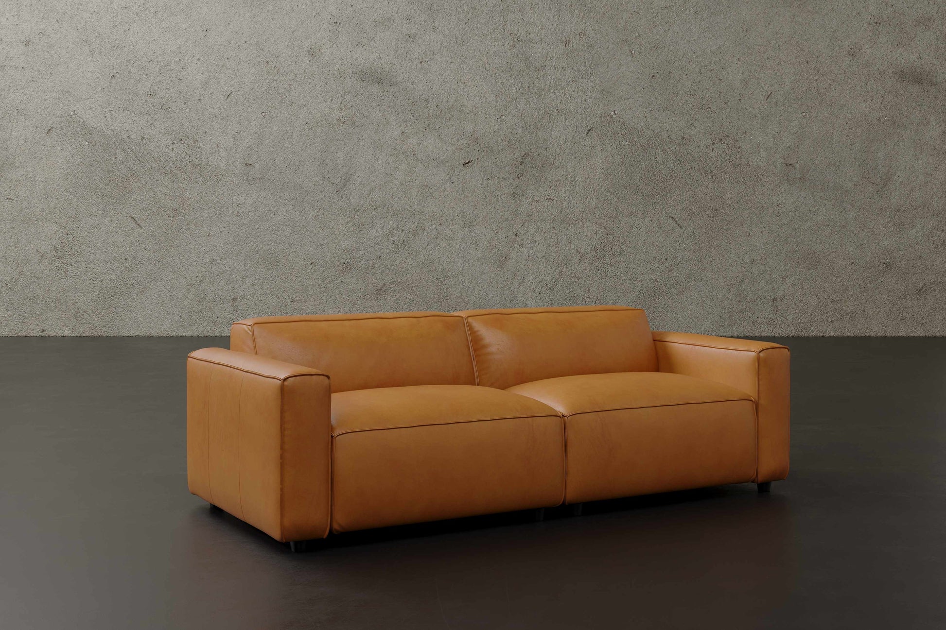 Allodi Full-aniline Leather Modular Sofa with feather-filled