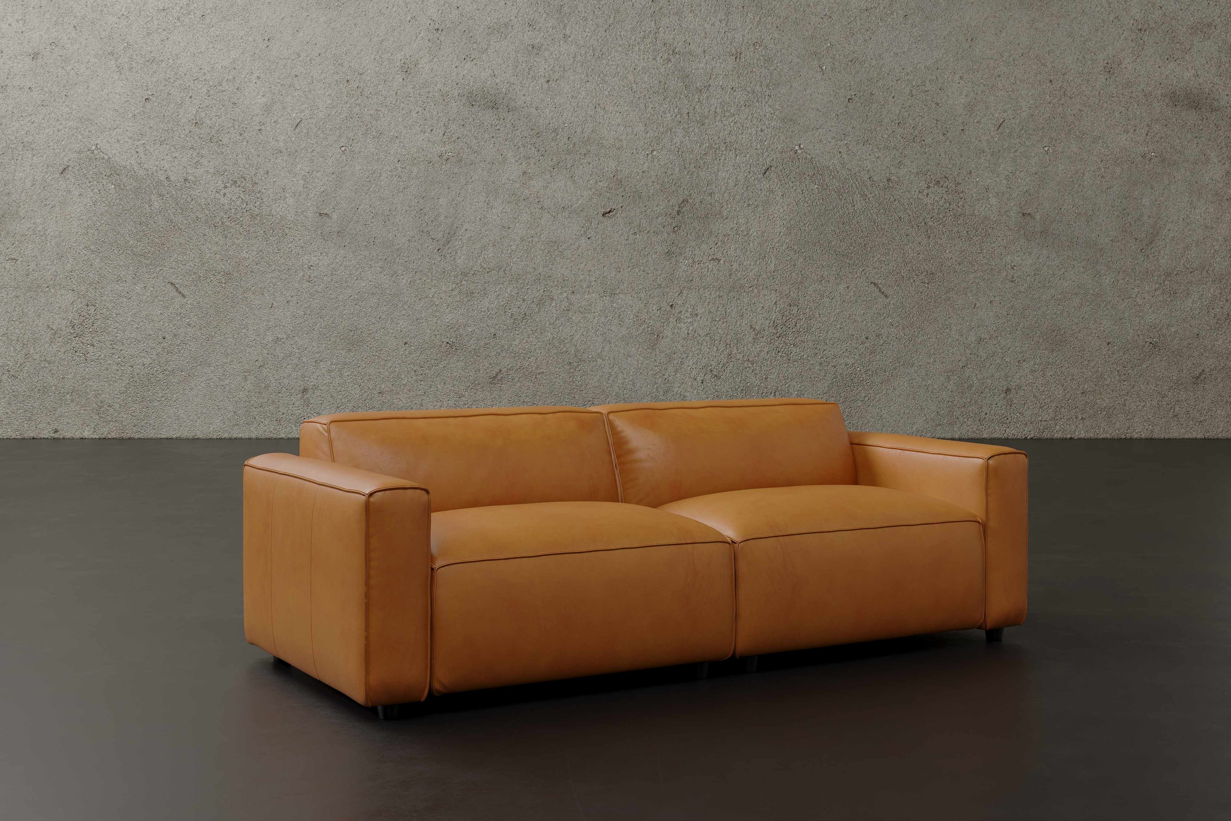 Allodi Full-aniline Leather Modular Sofa with feather-filled