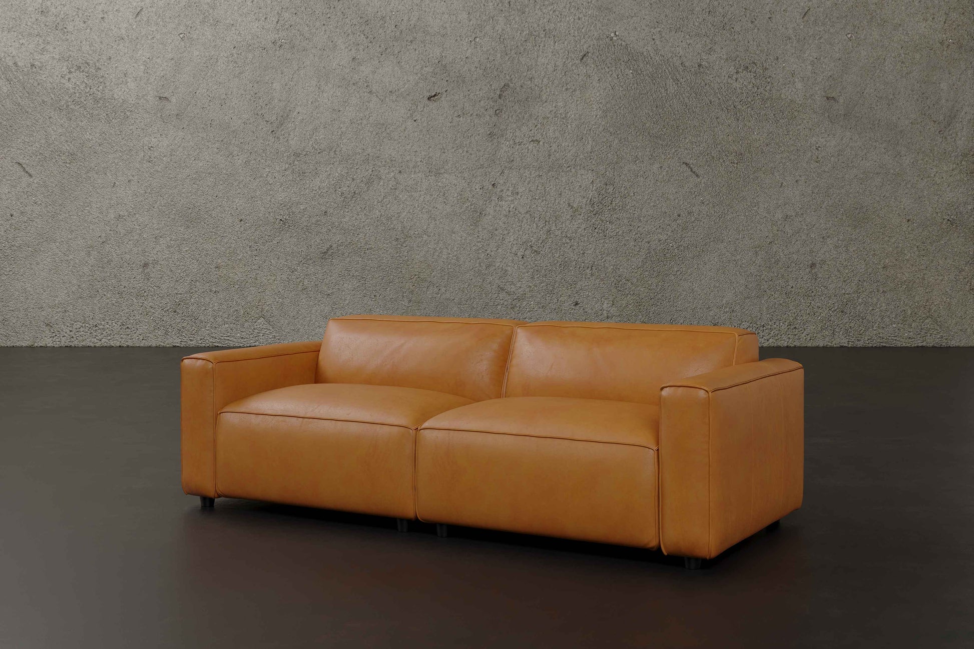 Allodi Full-aniline Leather Modular Sofa with feather-filled
