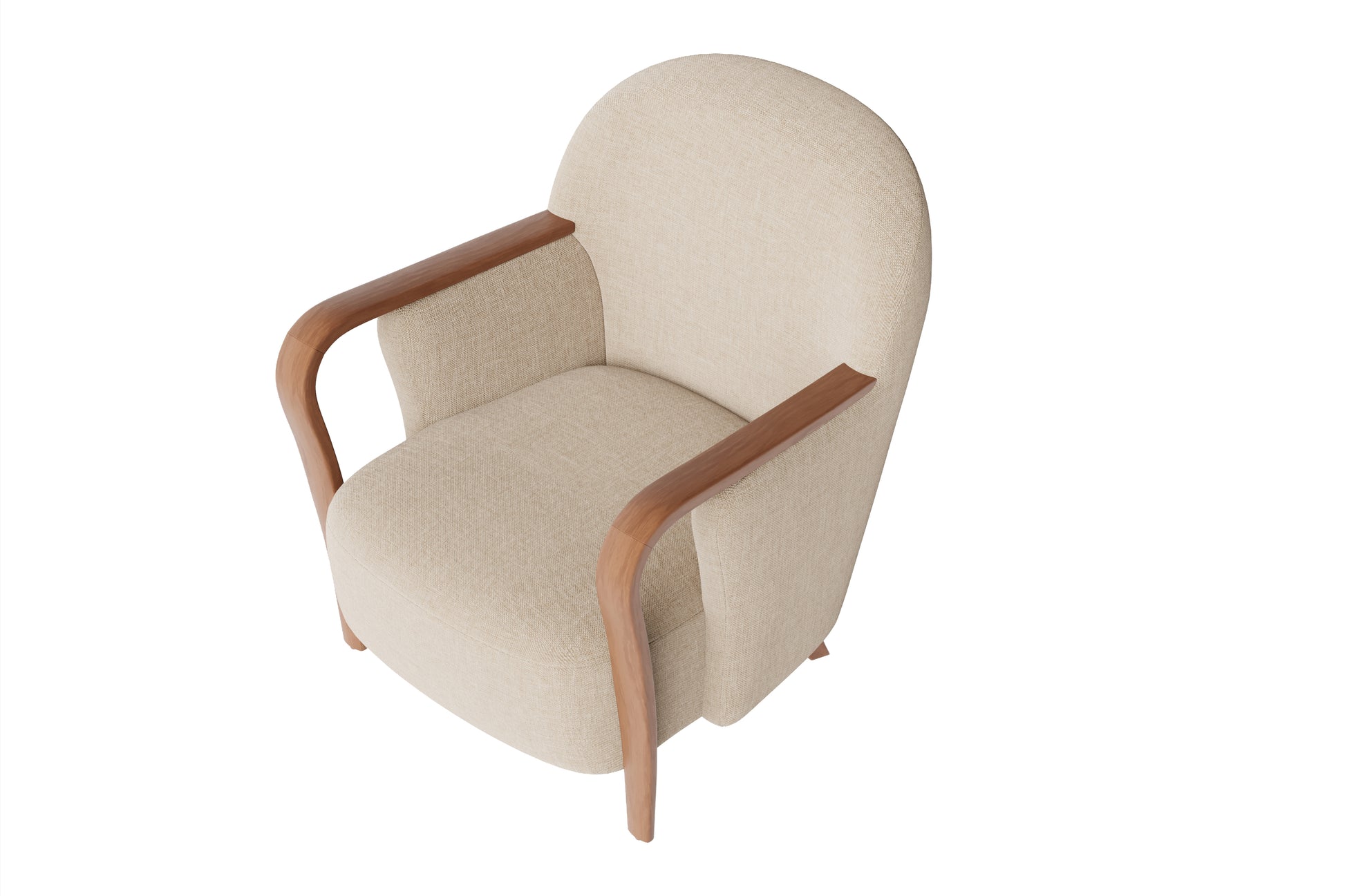 Amara Solid Walnut Wood Performance Fabric Accent Chair with ComfortSoft™ Technology