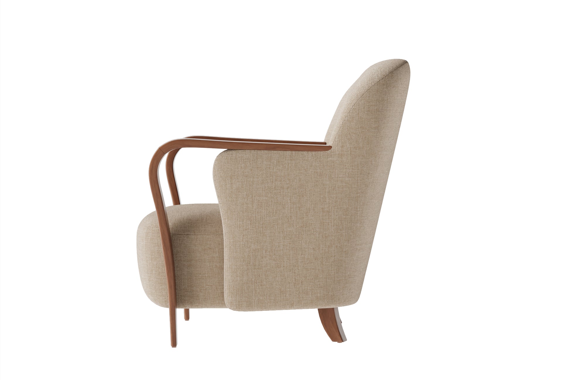 Amara Solid Walnut Wood Performance Fabric Accent Chair with ComfortSoft™ Technology