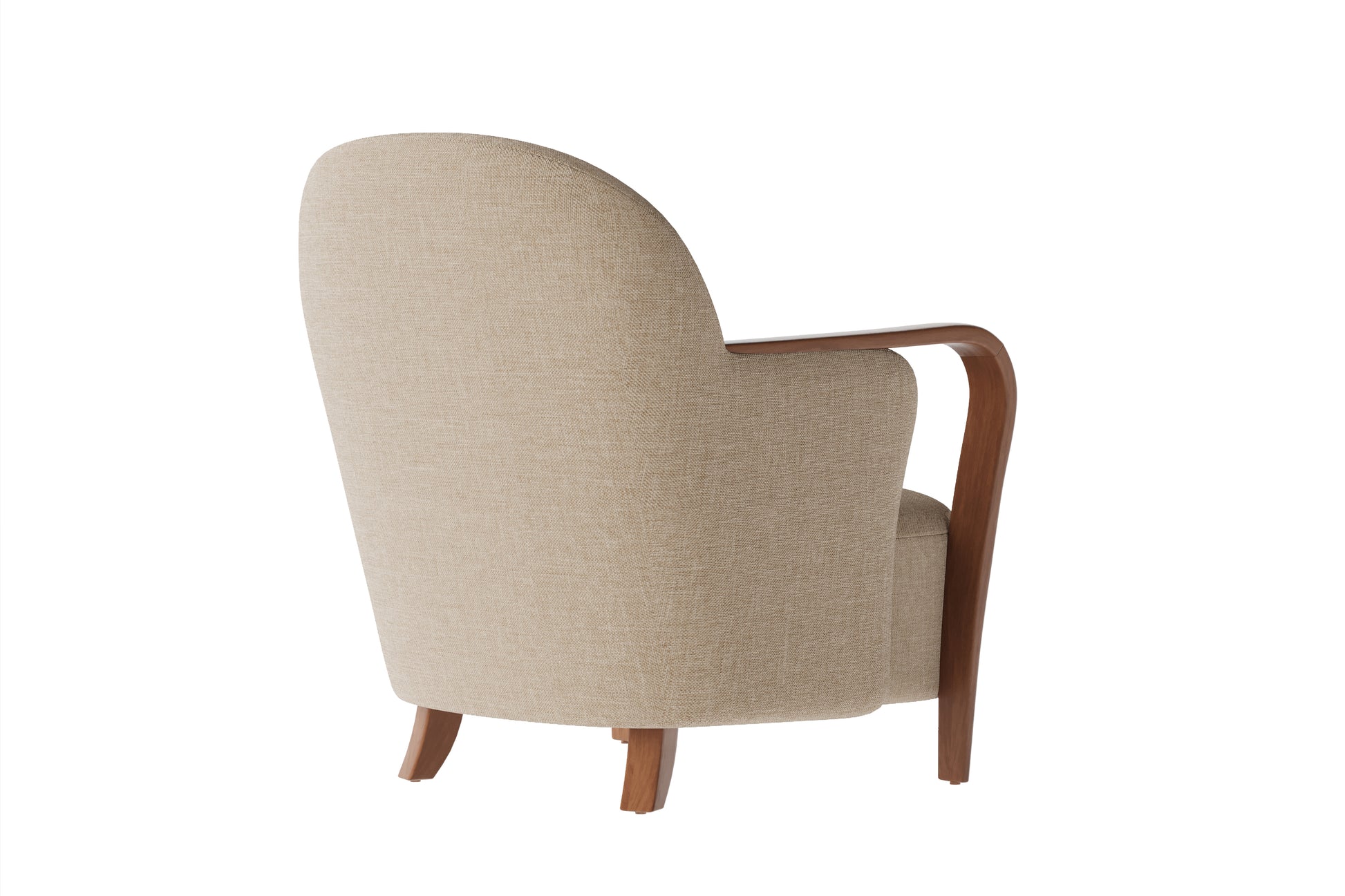 Amara Solid Walnut Wood Performance Fabric Accent Chair with ComfortSoft™ Technology