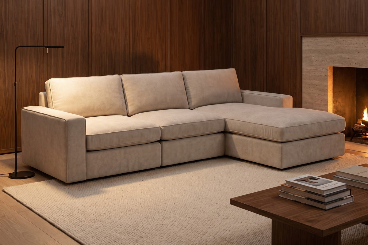 Annecy Modular L-Shaped Sectional styled in a room