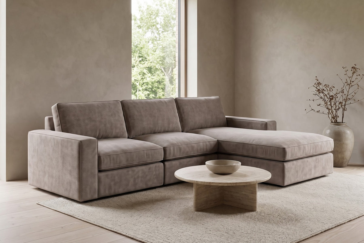 Annecy Modular Sectional in Mushroom, in a living space