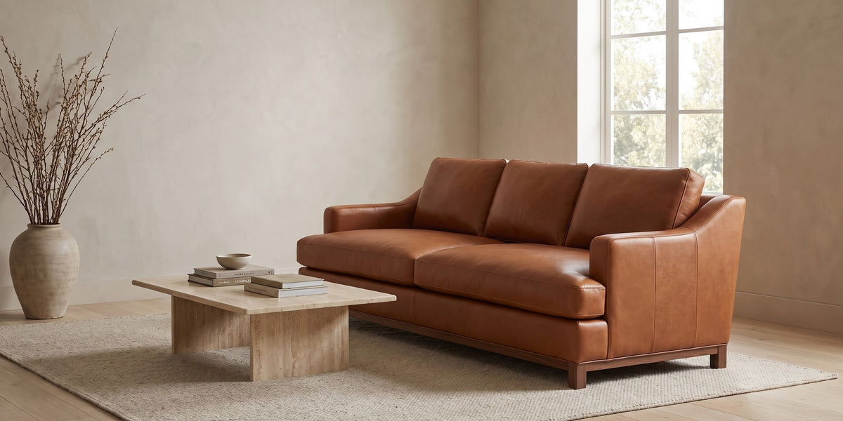 Arcachon Cognac Deep Leather Sofa banner