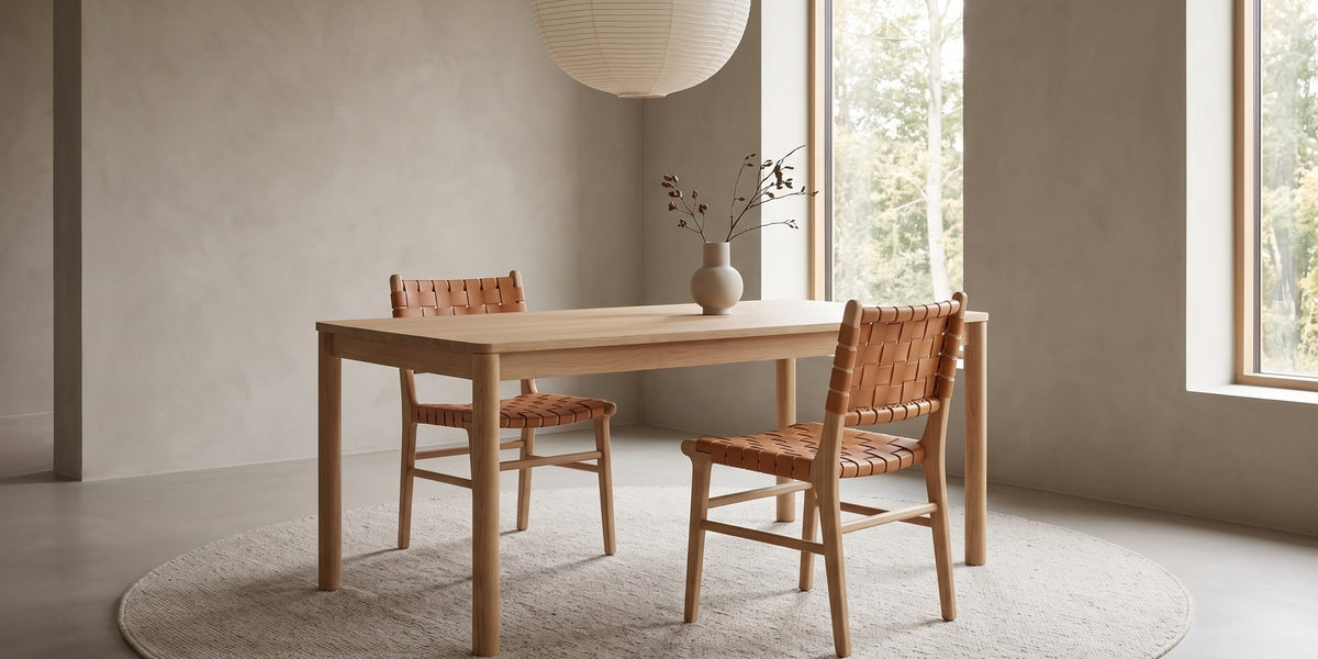 Arles Woven Leather Dining Chair banner