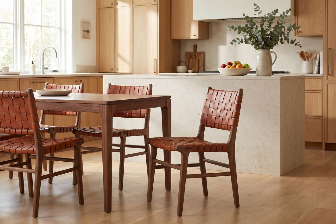 Arles Dining Chair in Cognac / Walnut, in a room setting