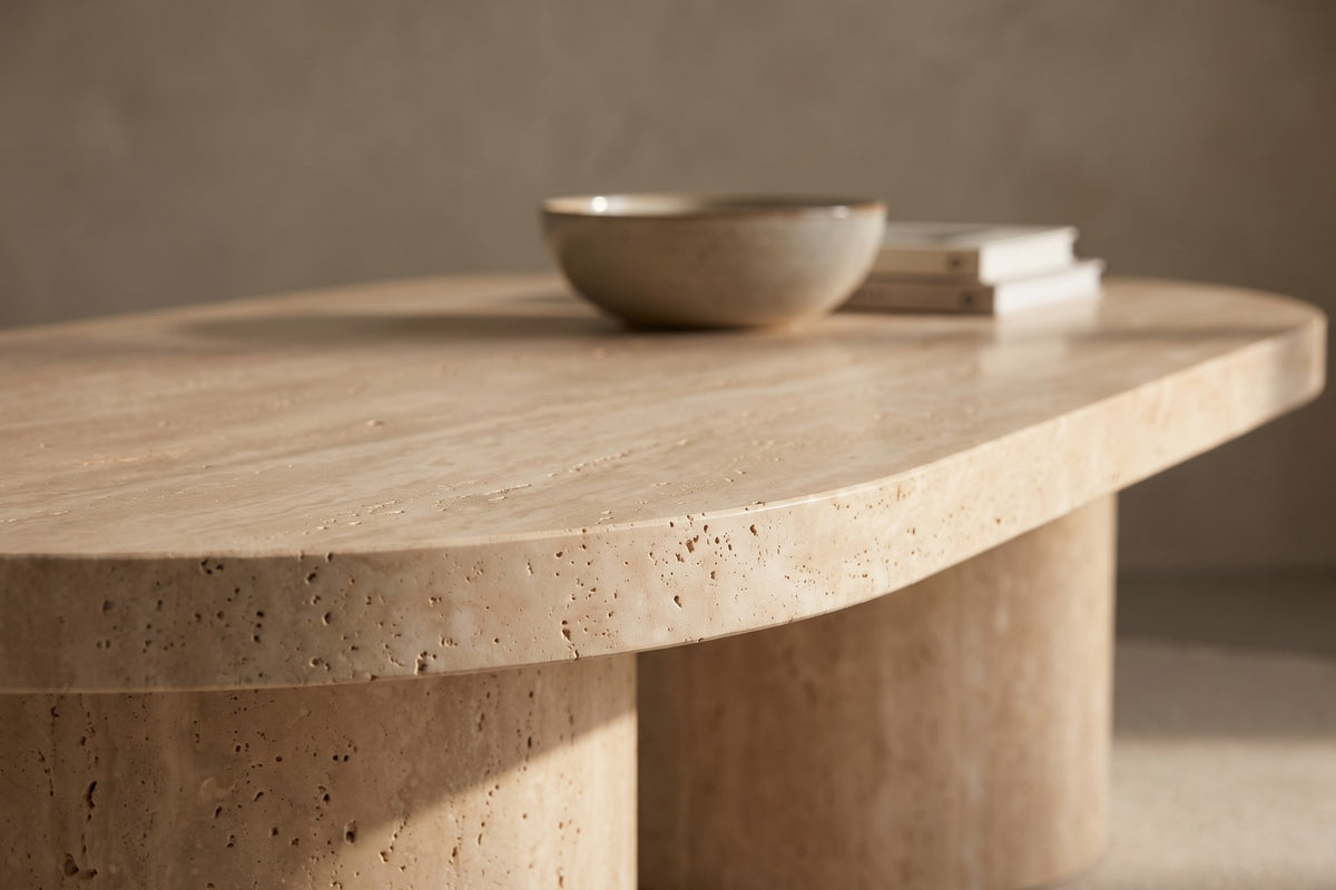 Bandol Travertine Coffee Table detail