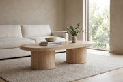 Bandol Travertine Coffee Table in a living space