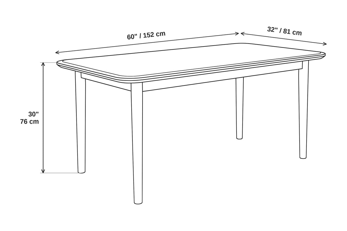 Beaune Walnut Dining Table dimensions