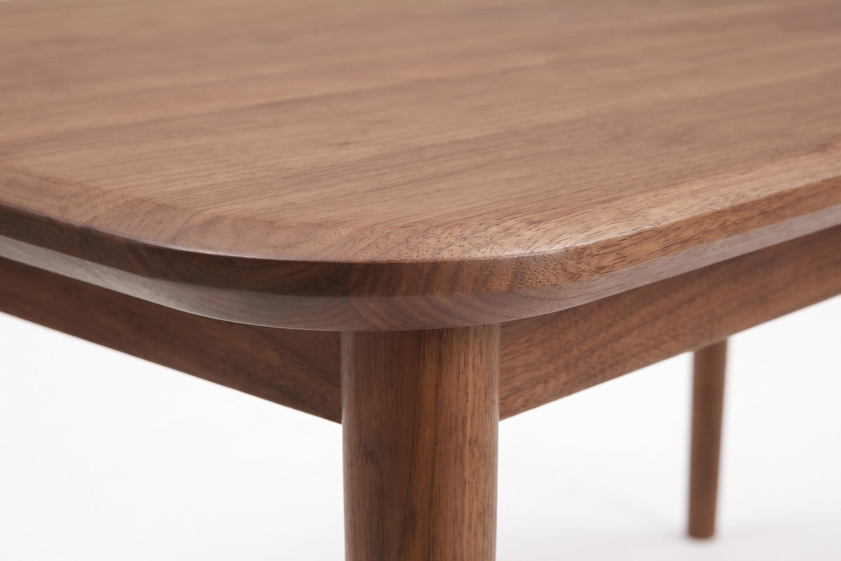 Beaune 60" Dining Table – Solid Walnut or Oak, Rounded Corners, Seats 4