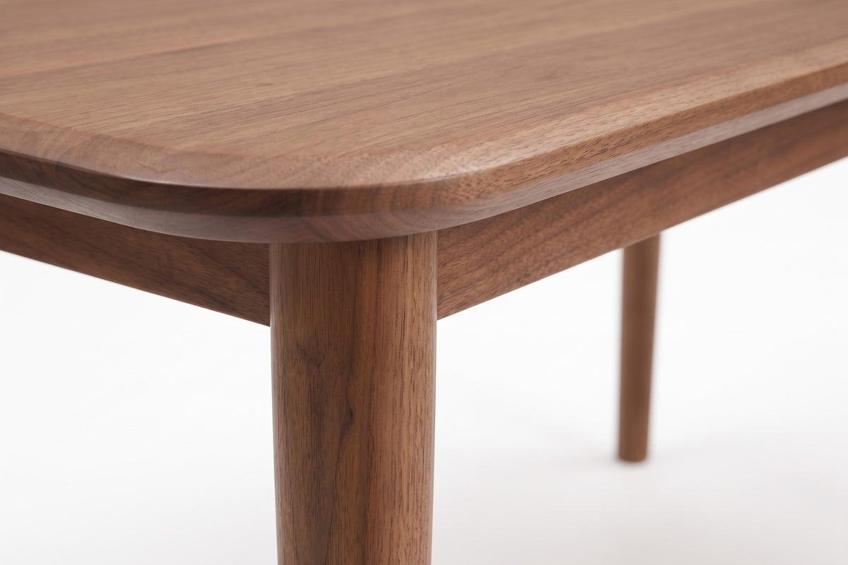 Beaune 60" Dining Table – Solid Walnut or Oak, Rounded Corners, Seats 4