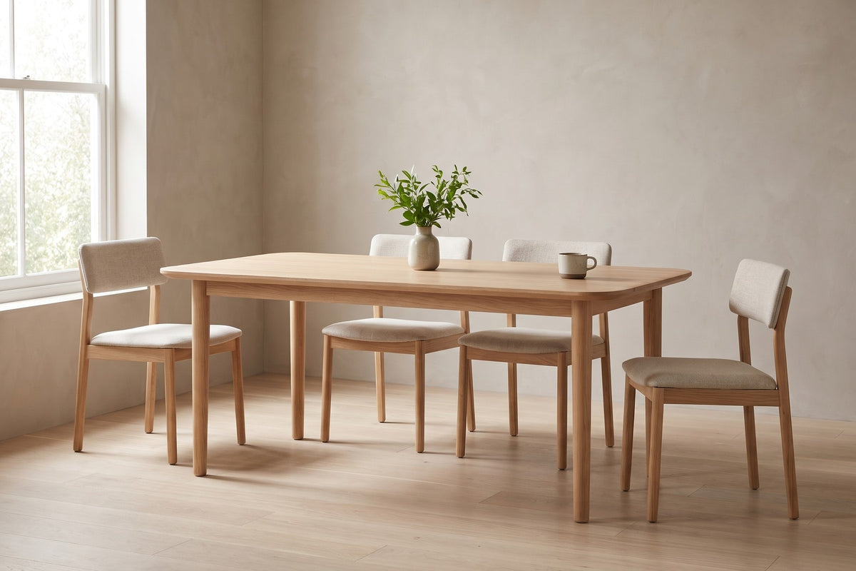 Beaune Dining Table in Natural Oak, in a living space