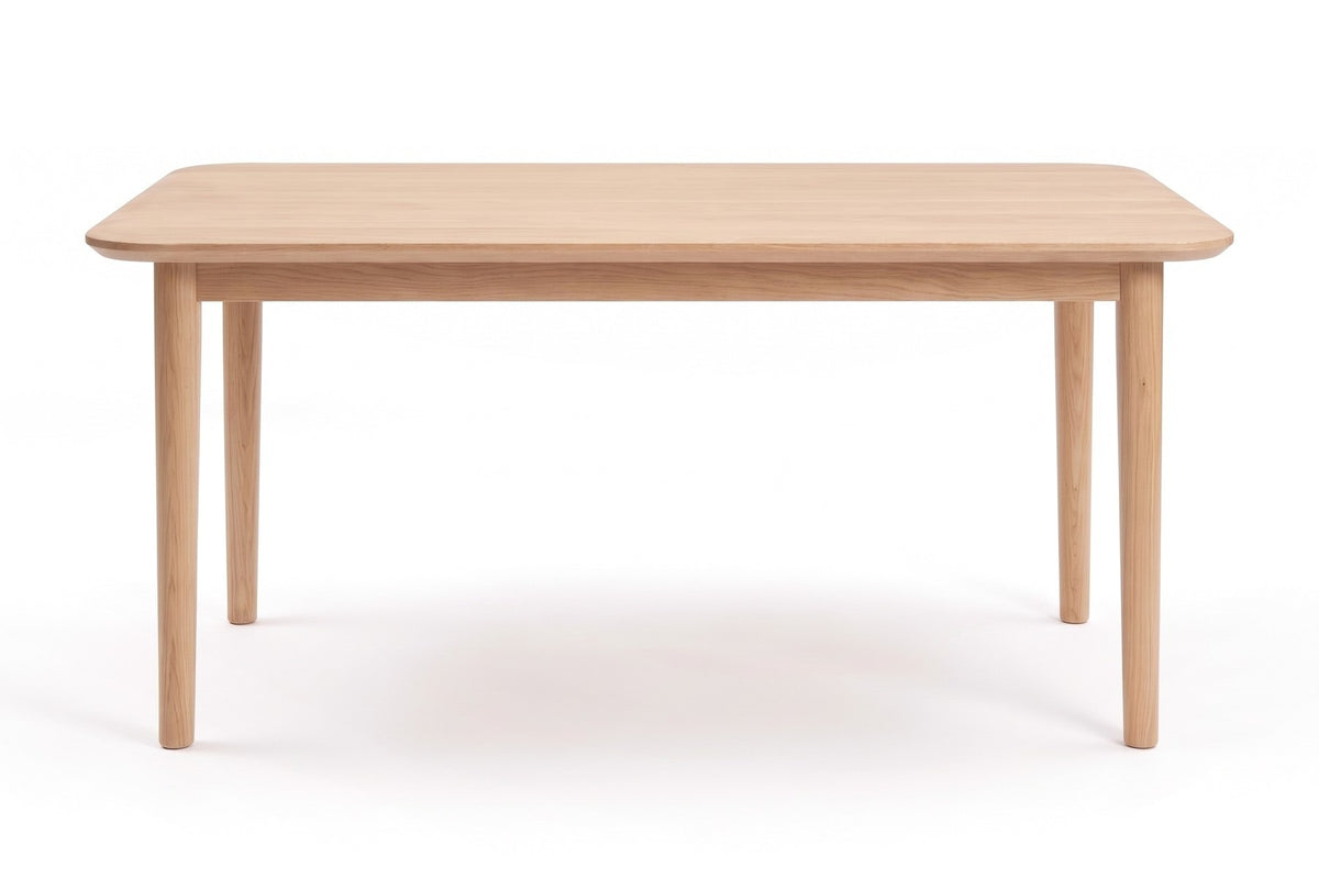 Beaune 60" Dining Table – Solid Walnut or Oak, Rounded Corners, Seats 4