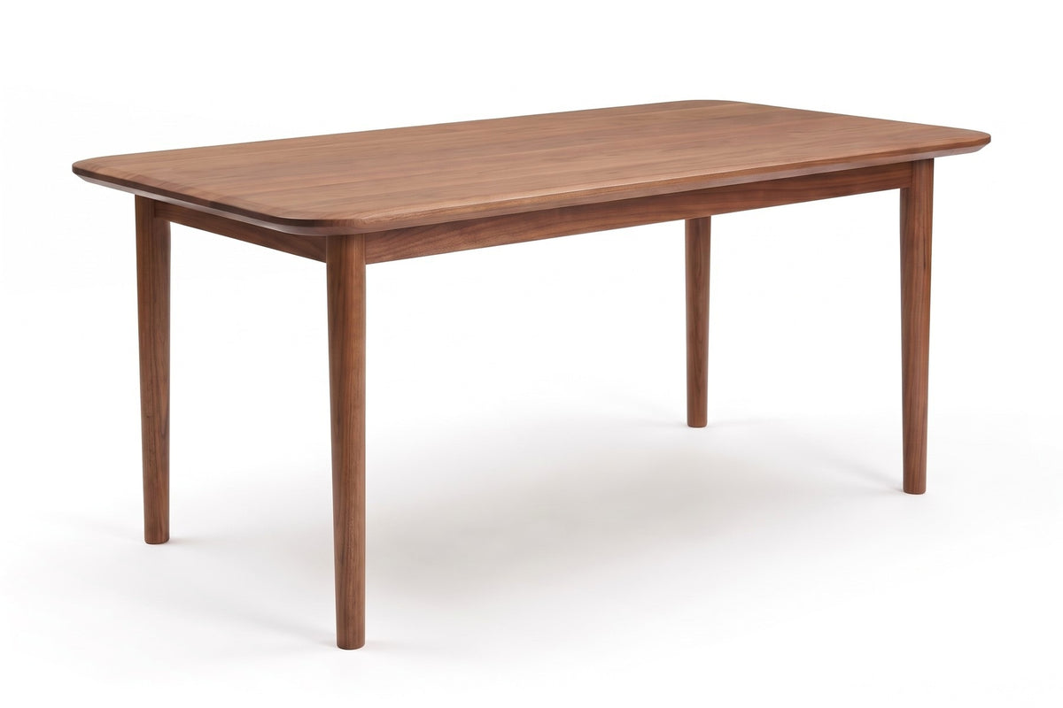 Beaune 60" Dining Table – Solid Walnut or Oak, Rounded Corners, Seats 4