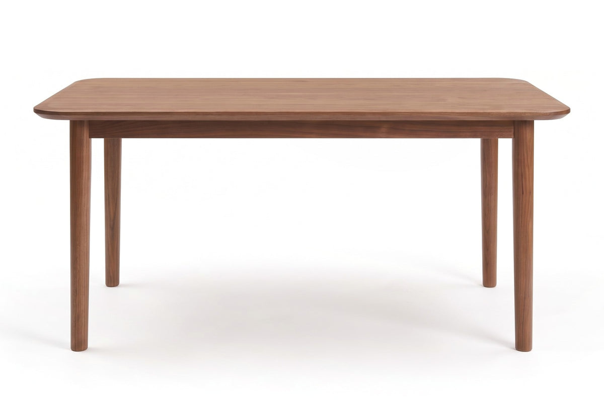 Beaune 60" Dining Table – Solid Walnut or Oak, Rounded Corners, Seats 4