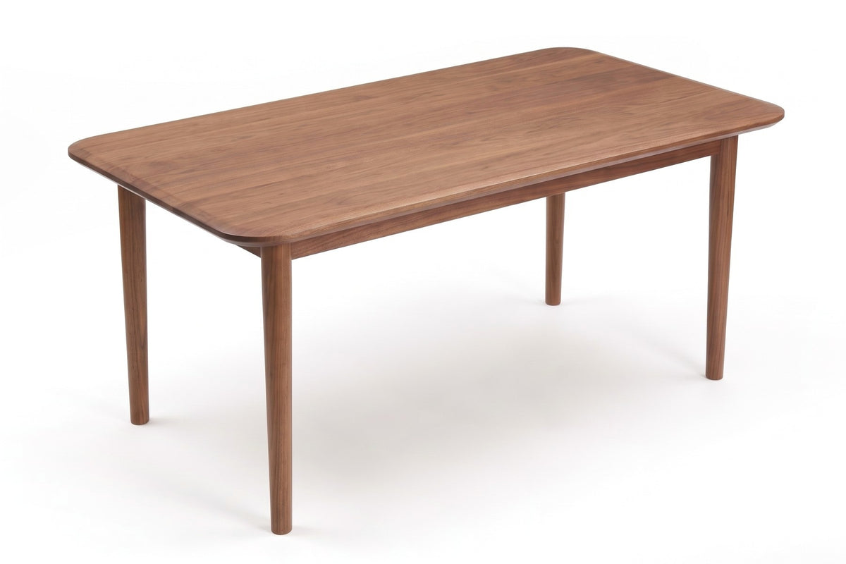 Beaune 60" Dining Table – Solid Walnut or Oak, Rounded Corners, Seats 4
