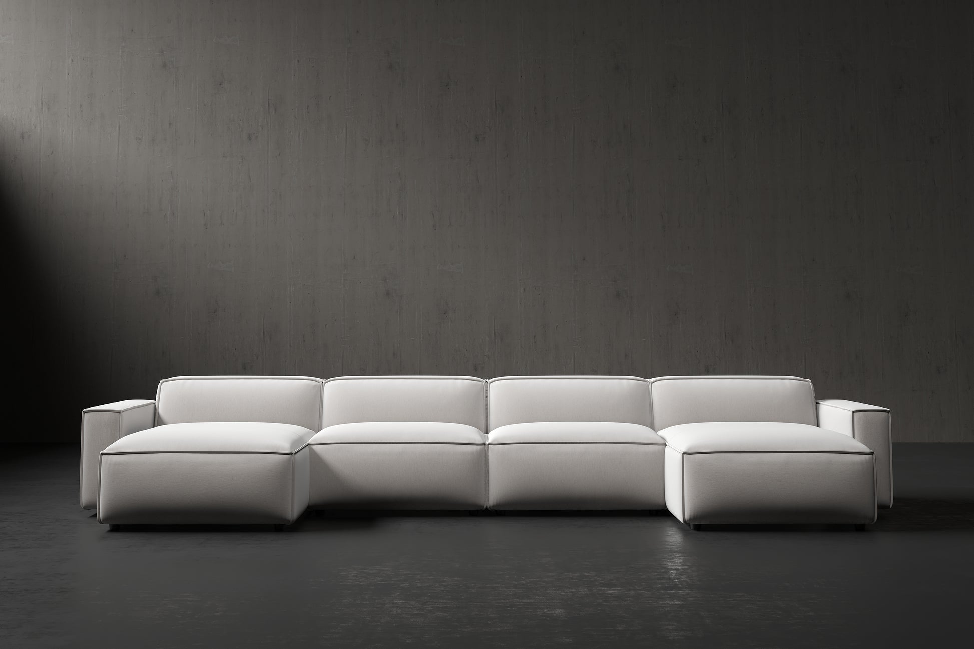 Belvedere Fabric Modular Sofa with Feather-Filled & Solid Oak Wood