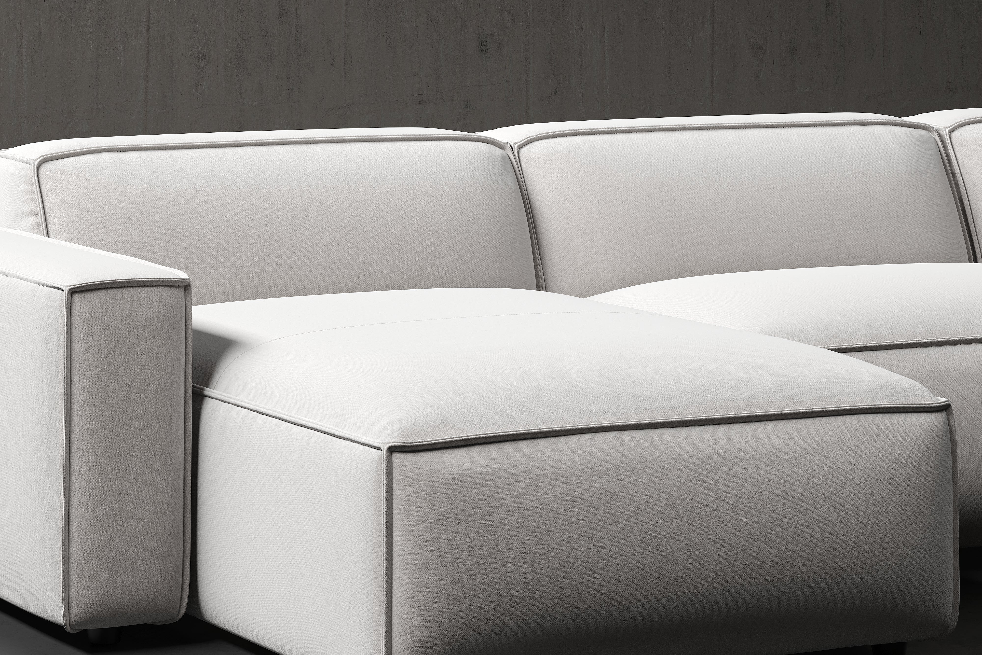 Belvedere Fabric Modular Sofa with Feather-Filled & Solid Oak Wood