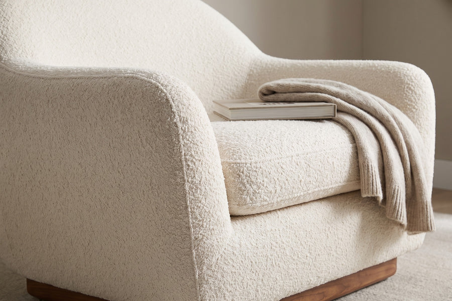 Biot Ivory Bouclé Lounge Chair detail