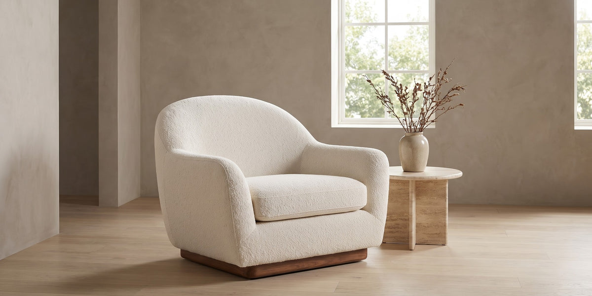 Biot Ivory Bouclé Lounge Chair banner