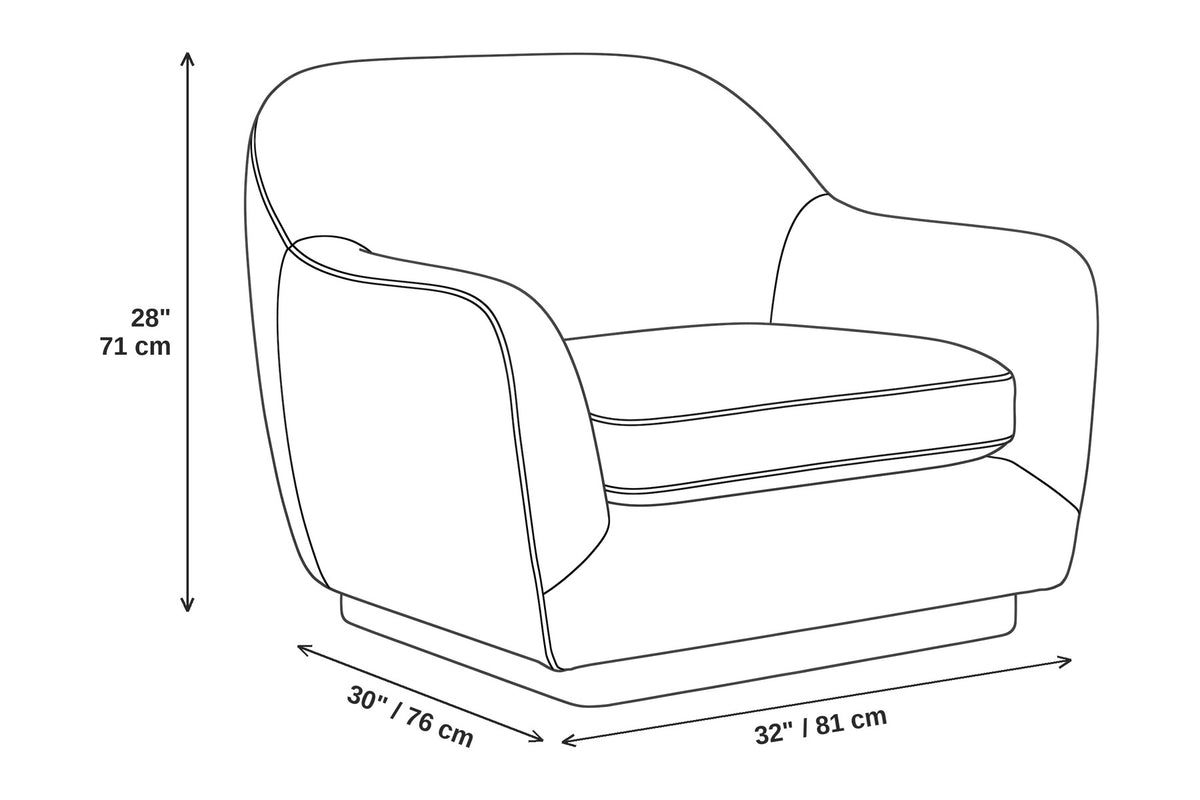 Biot Ivory Bouclé Lounge Chair dimensions