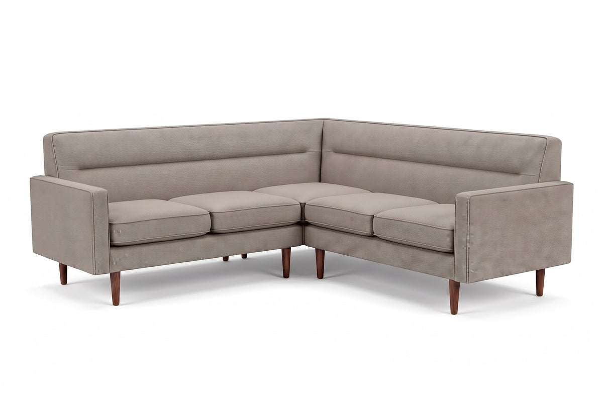 Cabourg 88" Corner Sectional – Performance Fabric, Tight Back, Walnut-Finish Legs
