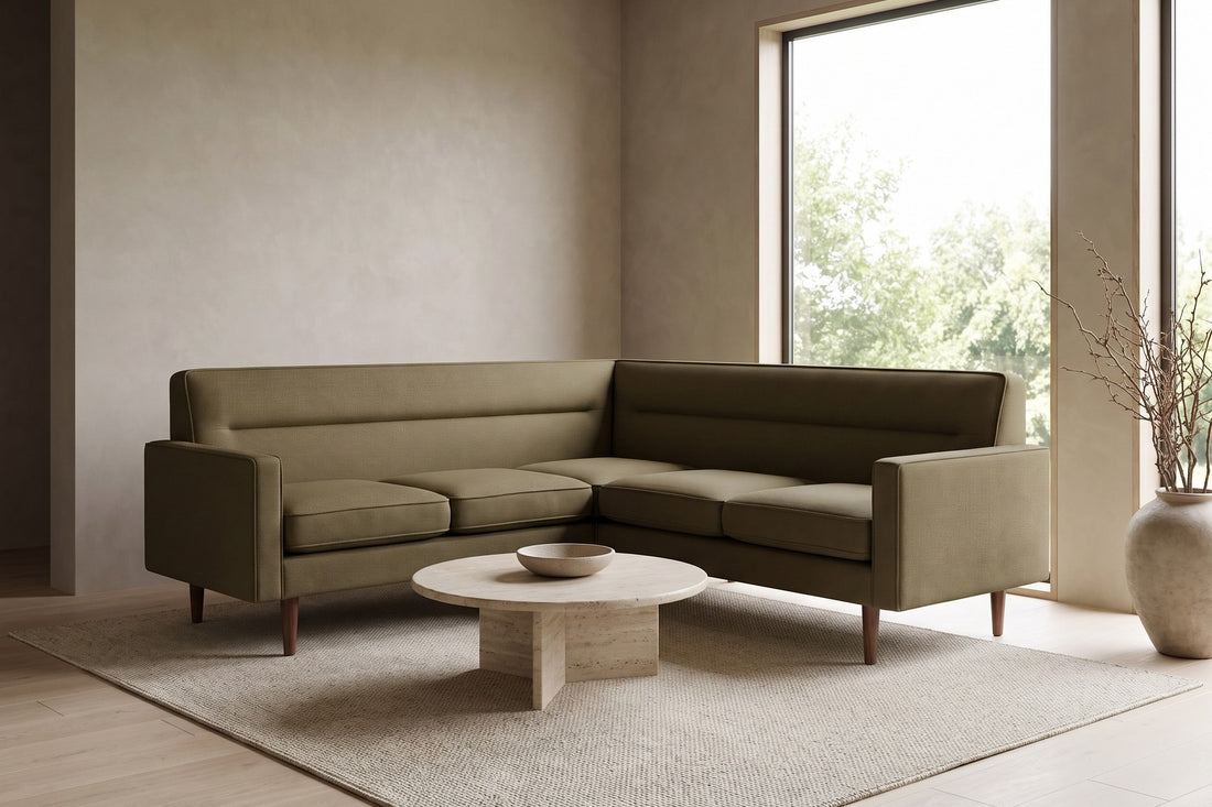 Cabourg Olive Corner Sectional in a living space