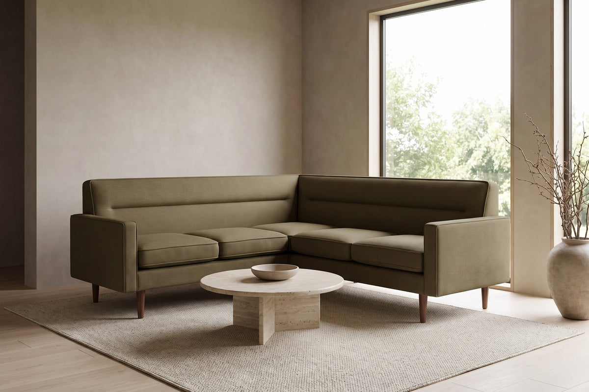 Cabourg Olive Corner Sectional in a living space