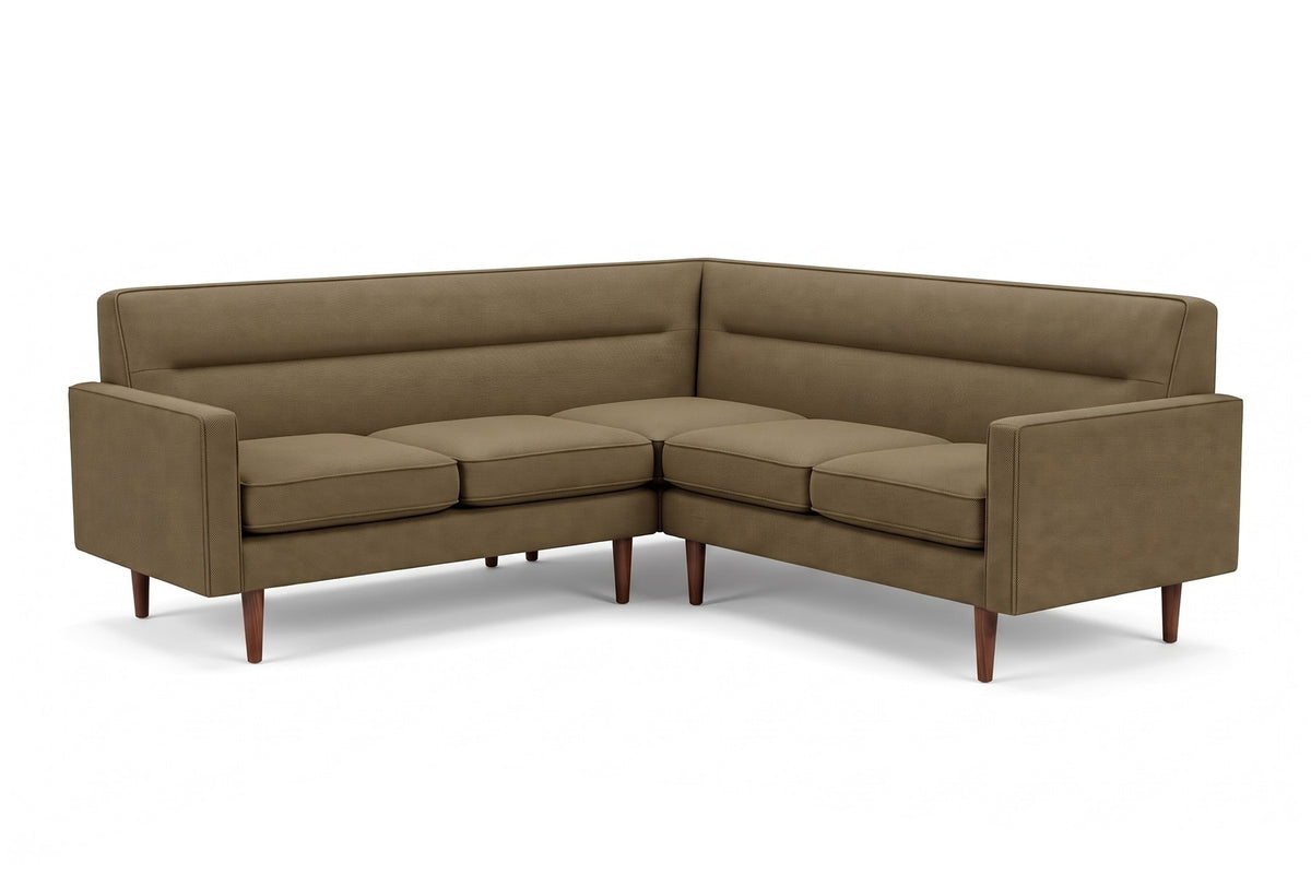 Cabourg 88" Corner Sectional – Performance Fabric, Tight Back, Walnut-Finish Legs
