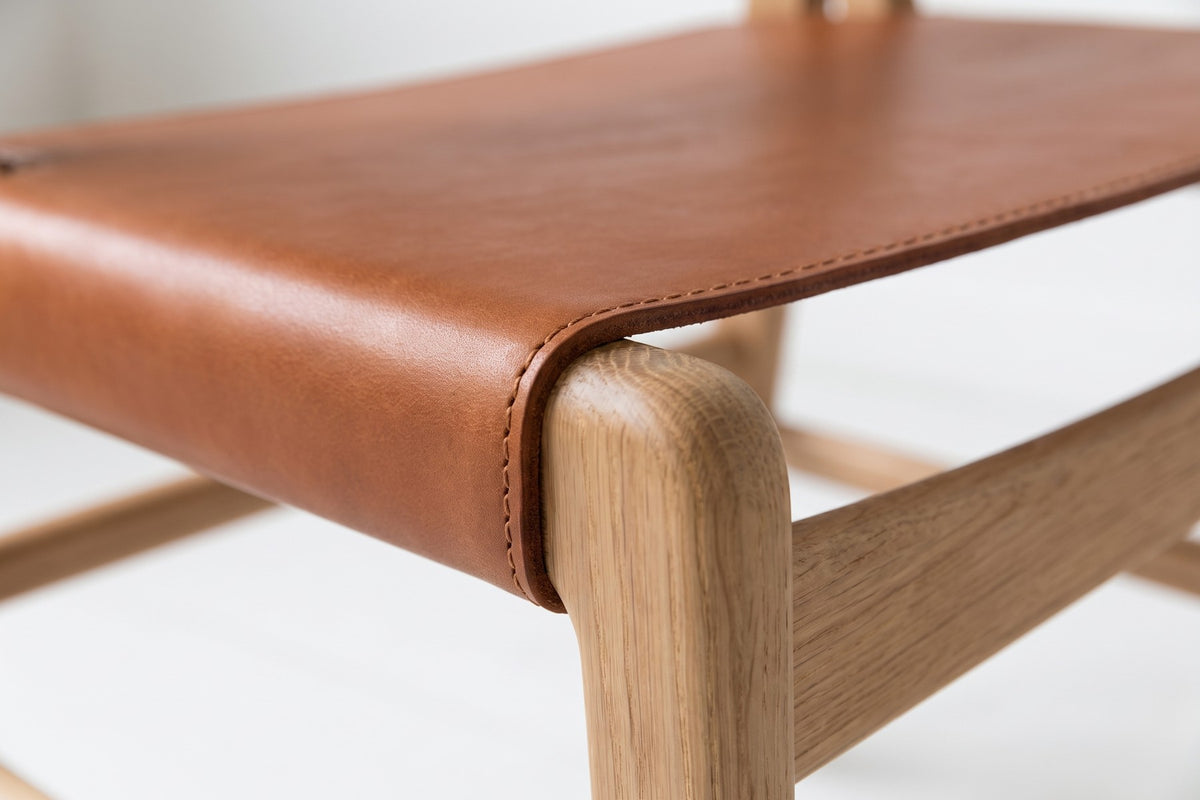 Cassis Leather Sling Dining Chair – Solid Oak Frame, Set of 2