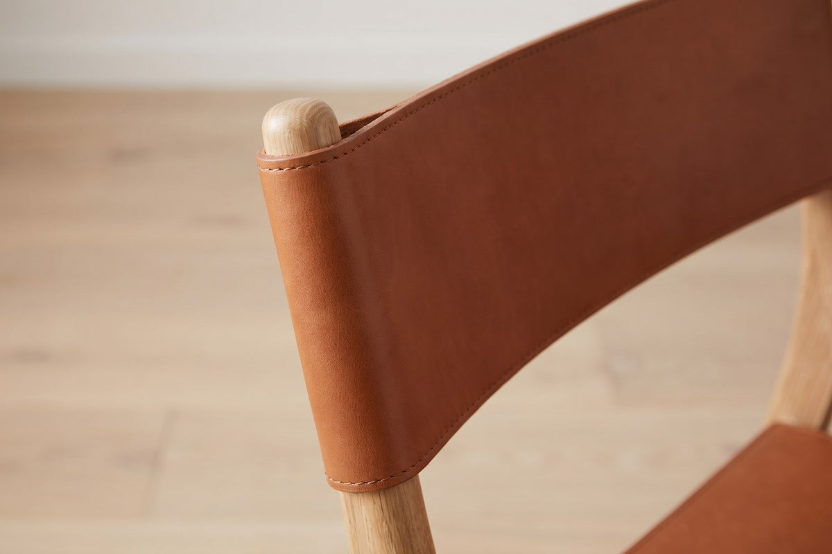 Cassis Leather Sling Dining Chair – Solid Oak Frame, Set of 2