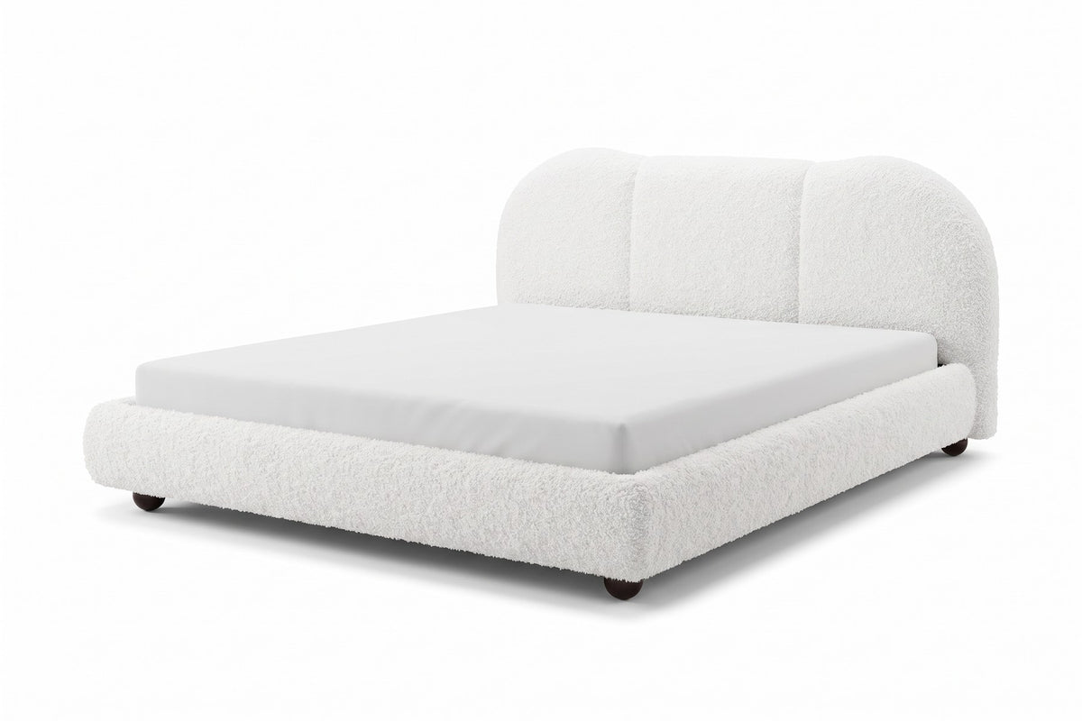 Celeste Bouclé Cloud Platform Bed – White, King