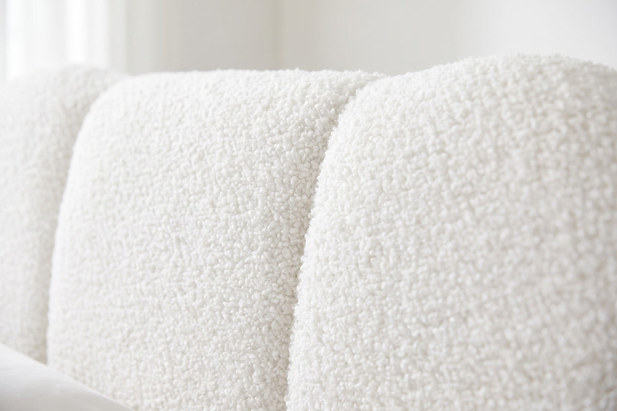 Celeste Bouclé Cloud Platform Bed – White, King
