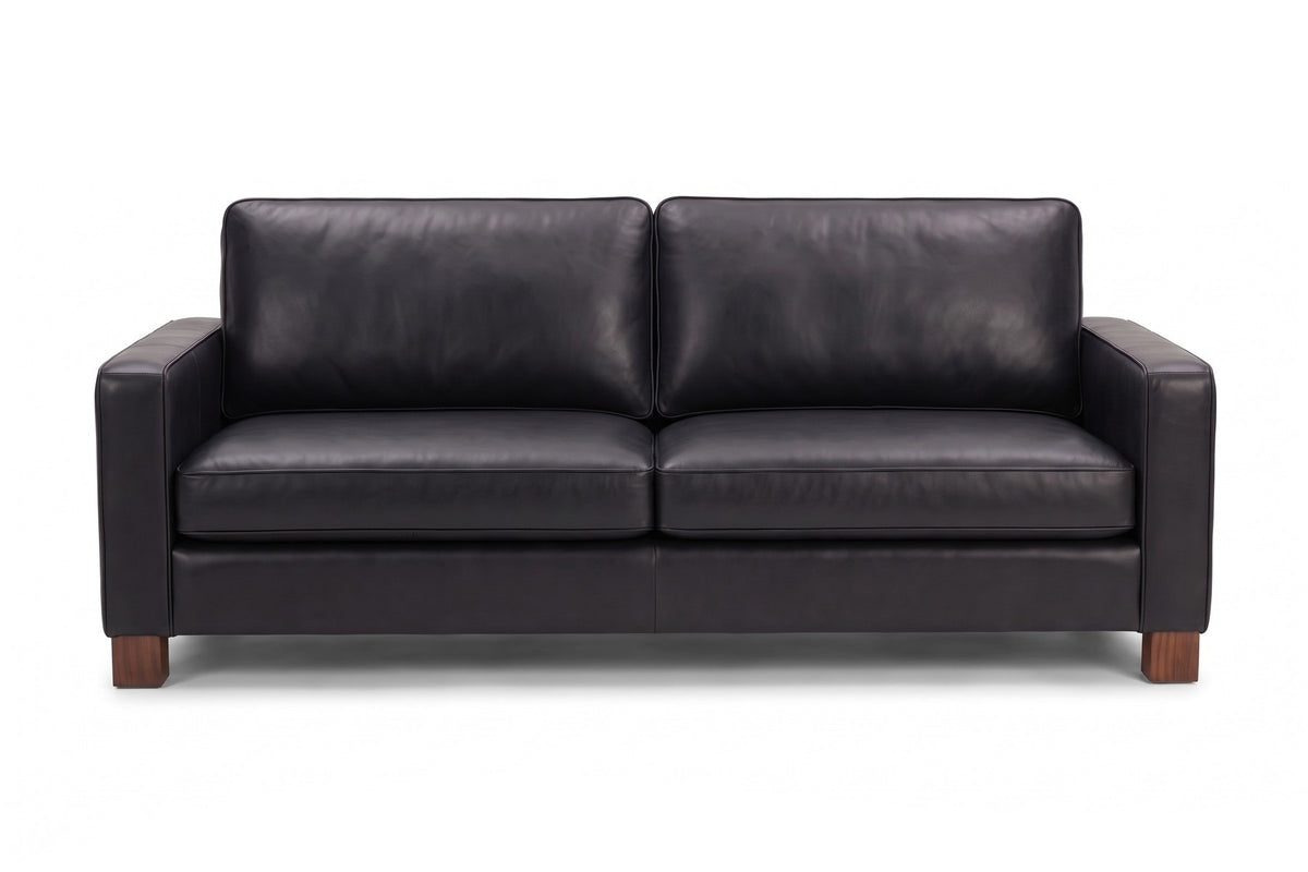 Chamonix 84" Leather Sleeper Sofa – Queen Pull-Out, Memory-Foam Mattress, Square Arms