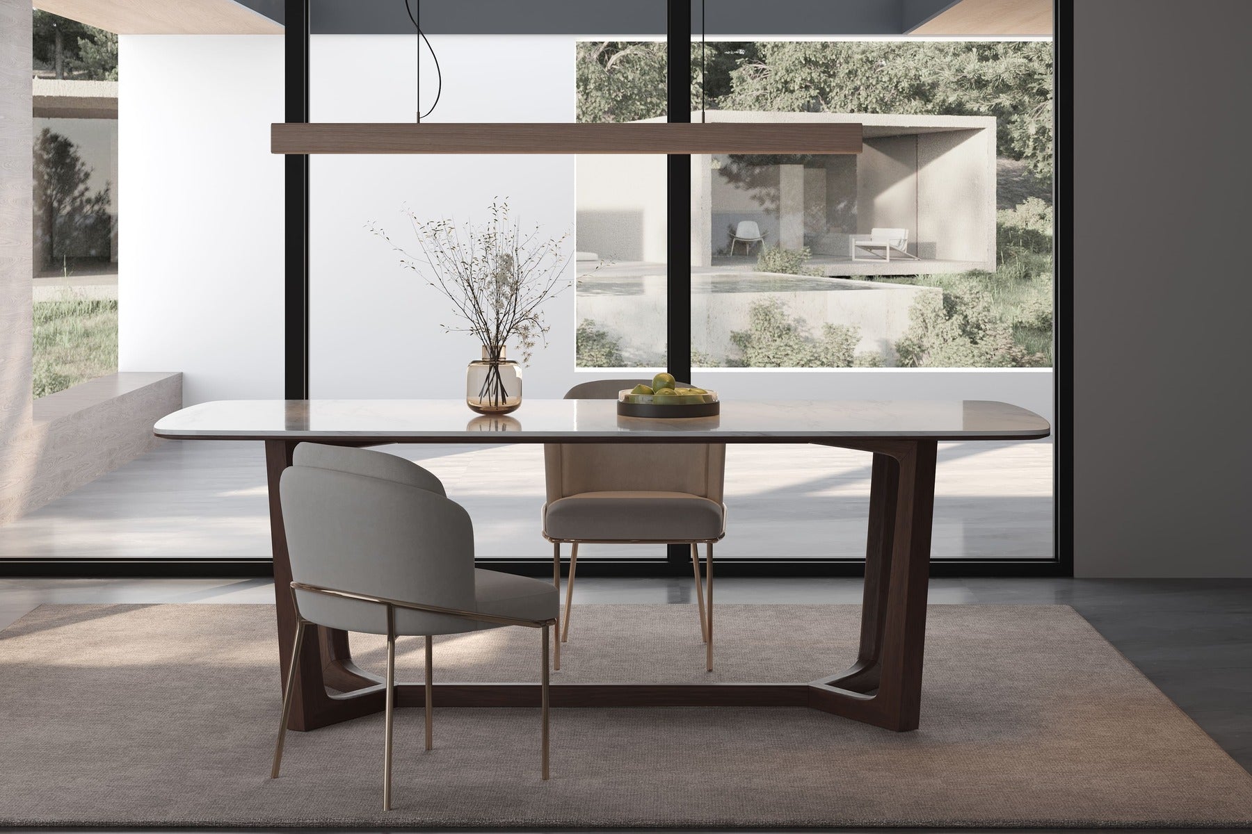Clemente Quartz Dining Table – Modern Elegance, Unmatched Durability