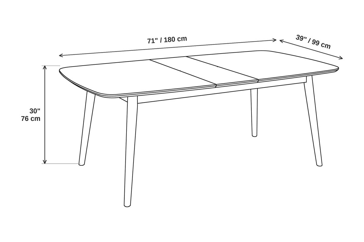 Cluny Extendable Dining Table – Walnut or Oak, 71" to 94", Seats 6 to 8