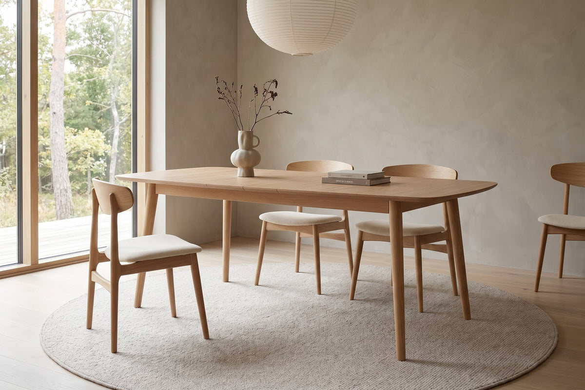Cluny Extendable Table in Natural Oak, in a living space