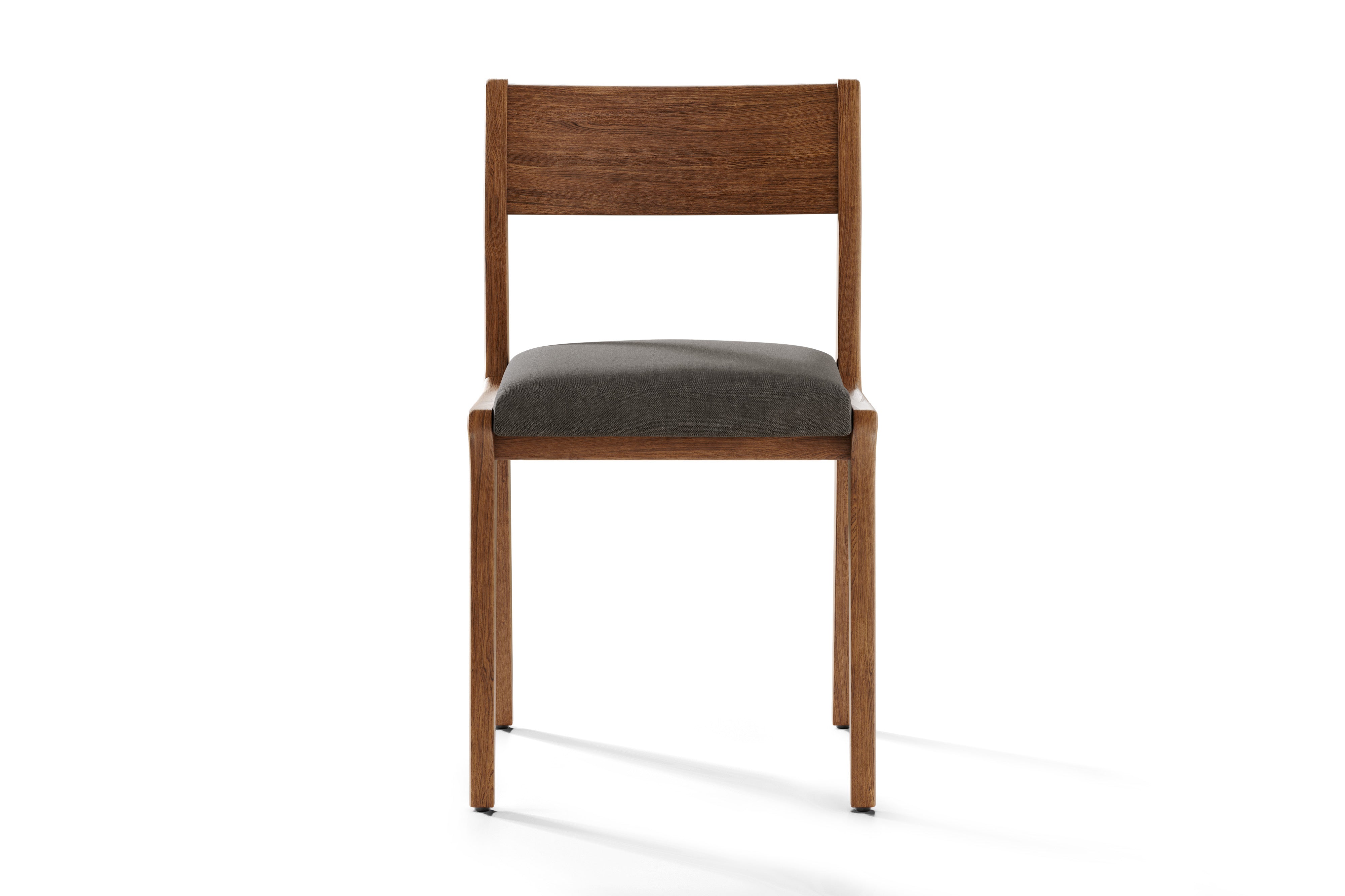 Dupont Teak Wood Linen-like Fabric Dining Chair