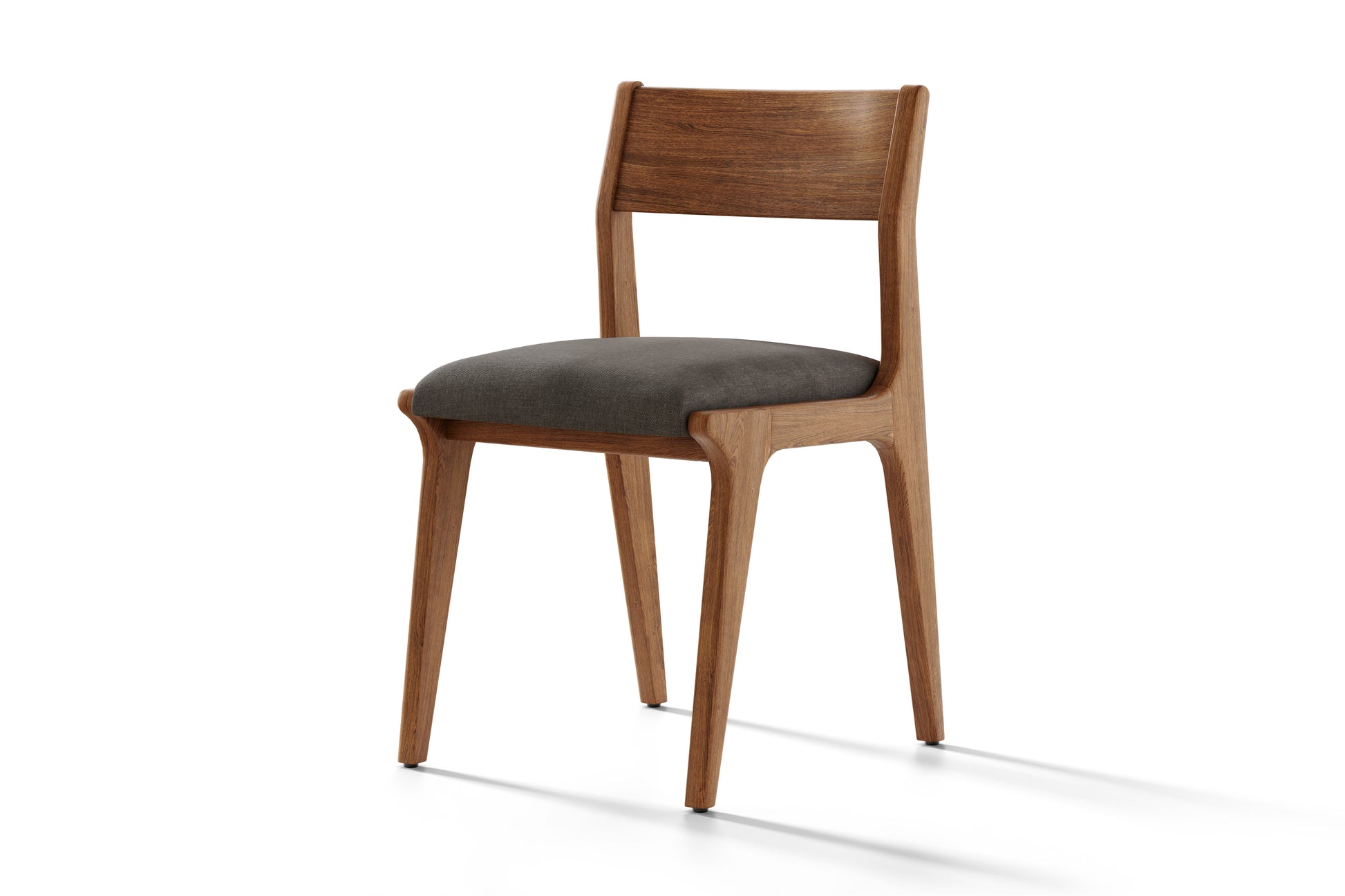 Dupont Teak Wood Linen-like Fabric Dining Chair