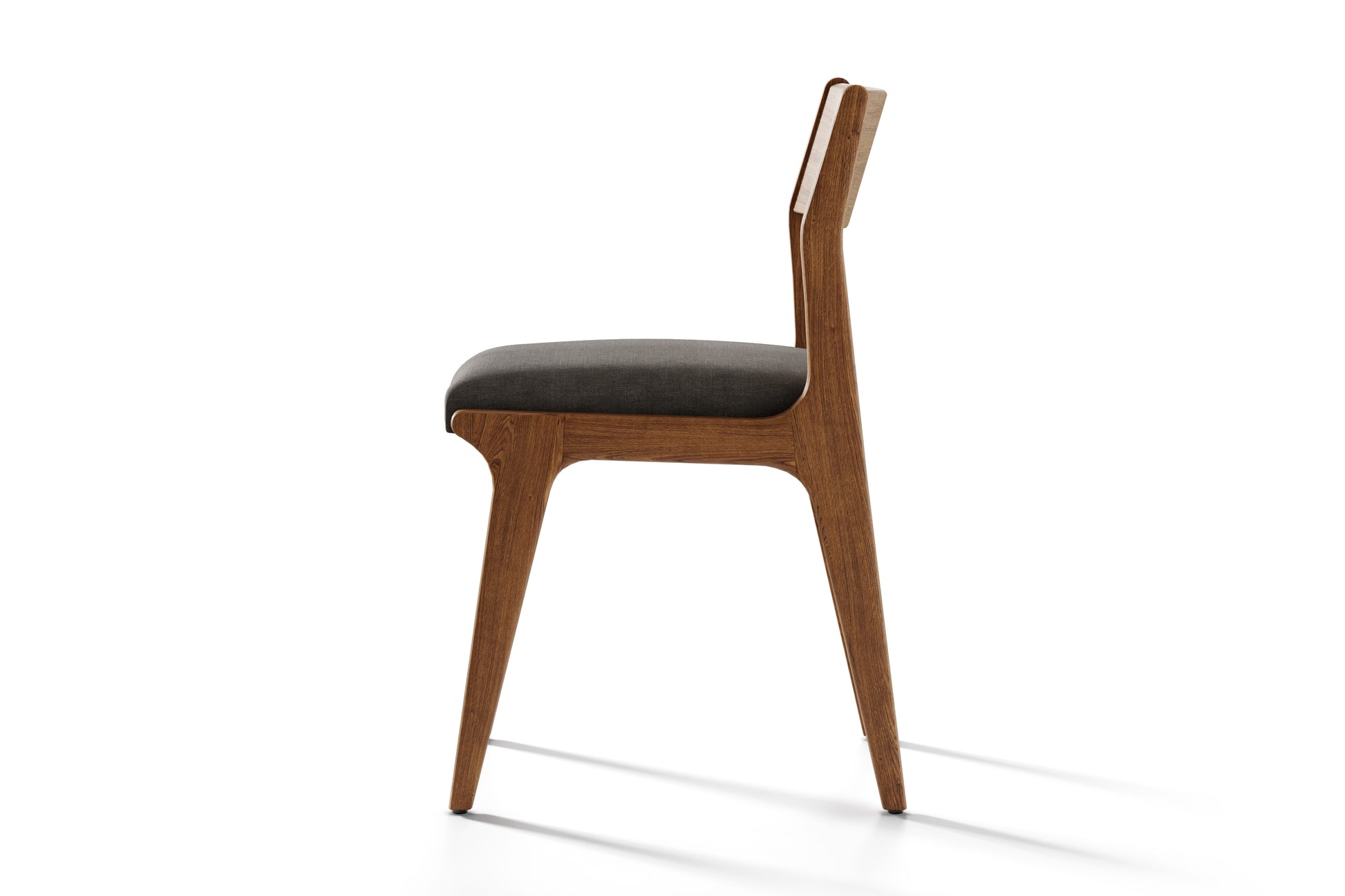 Dupont Teak Wood Linen-like Fabric Dining Chair