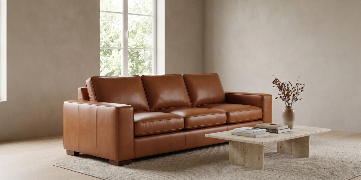 Deauville Cognac Leather Sofa banner
