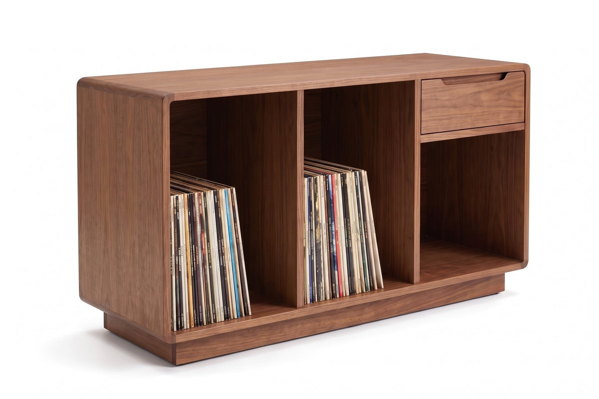 Dinard Walnut Record Cabinet on white