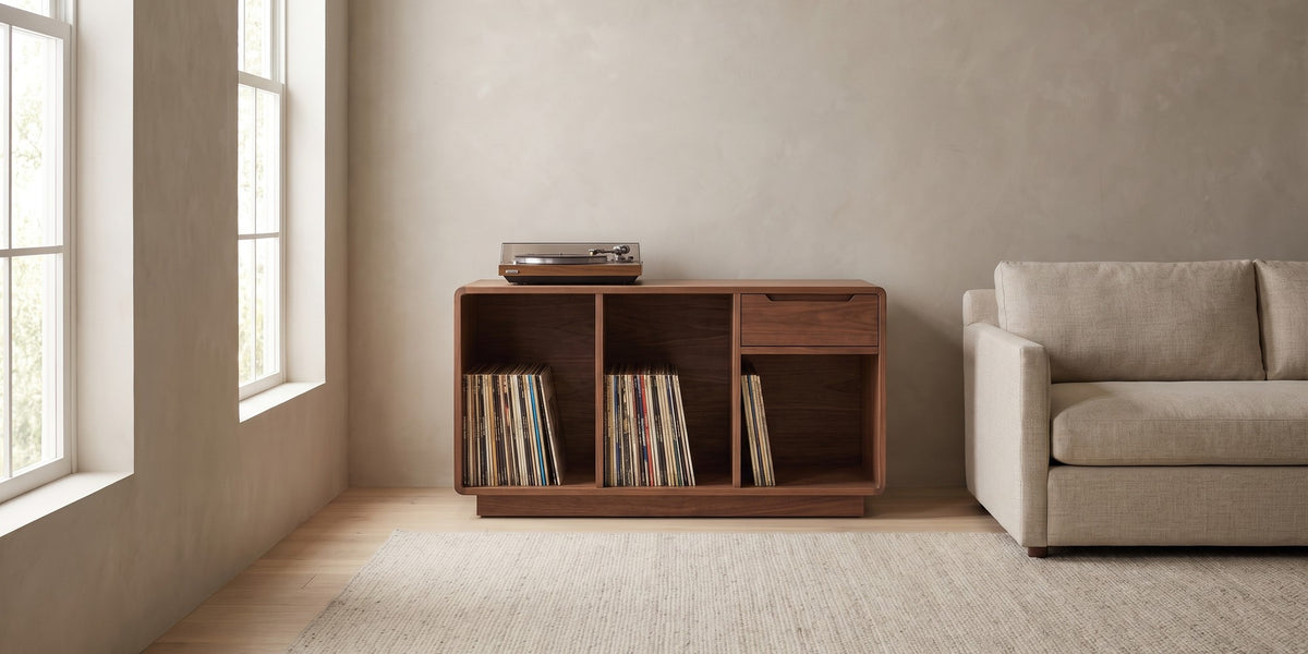 Dinard Walnut Record Cabinet banner