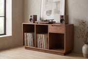 Dinard Walnut Record Cabinet in a living space
