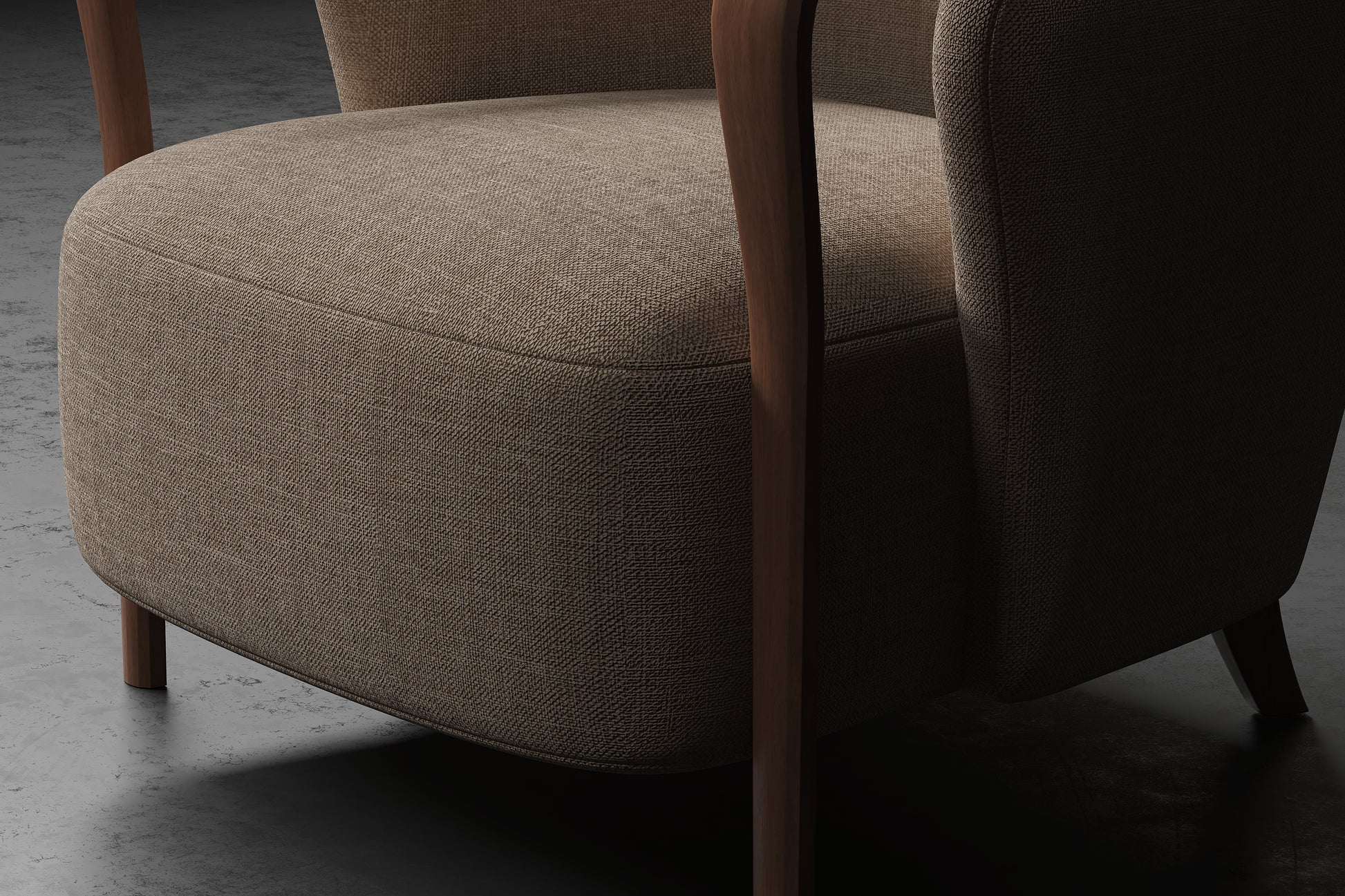 Amara Solid Walnut Wood Performance Fabric Accent Chair with ComfortSoft™ Technology